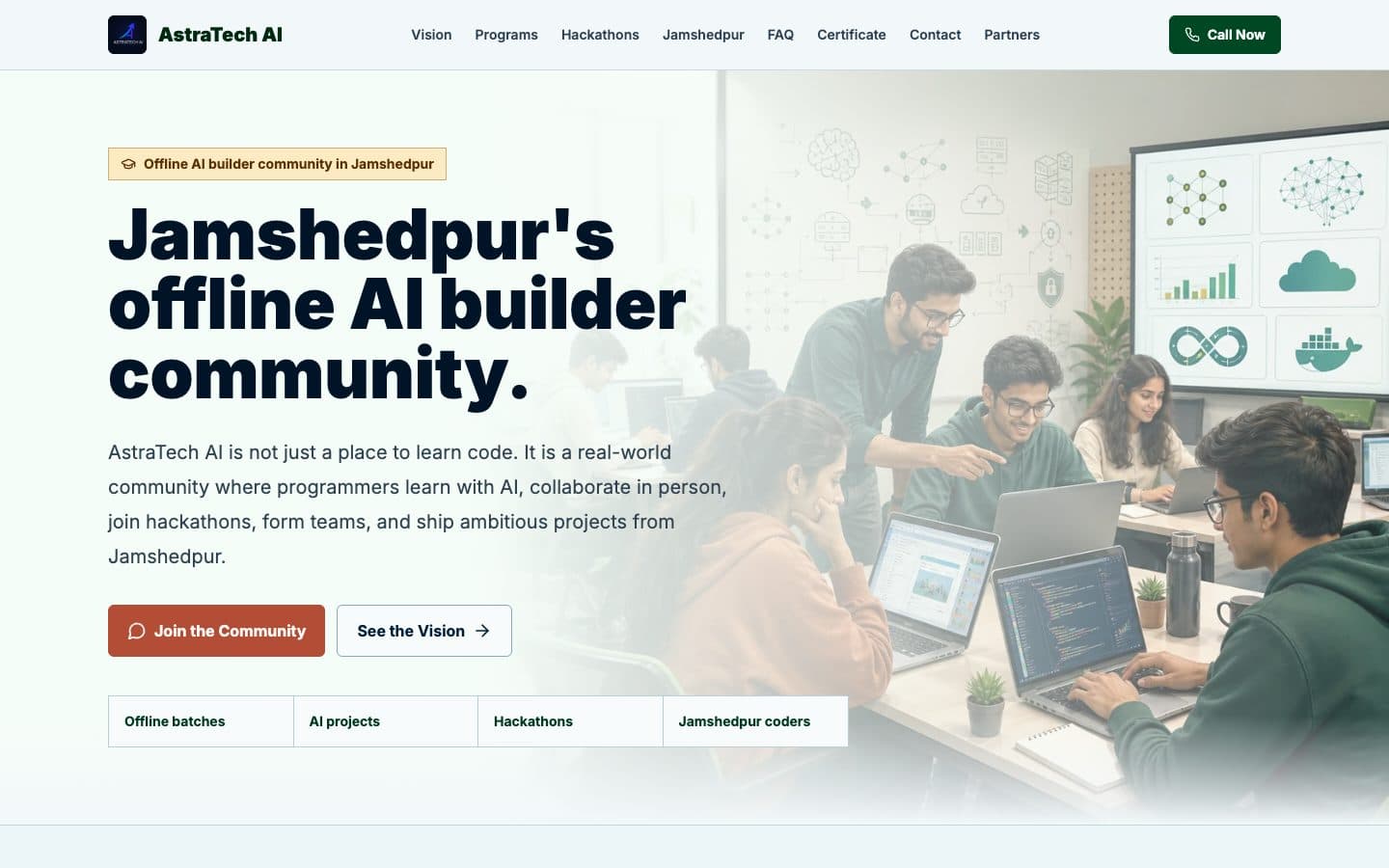 The AstraTech AI website home page, live at astratechai.com